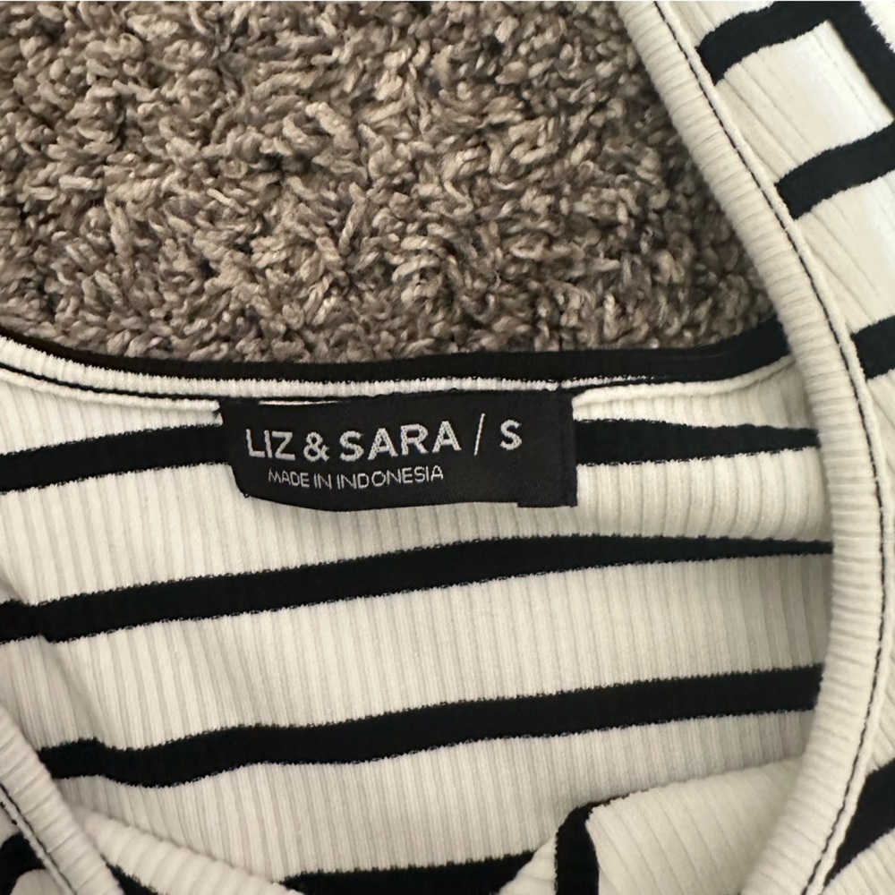 Black & White tank top Liz & Sara women Small - Picture 3 of 6